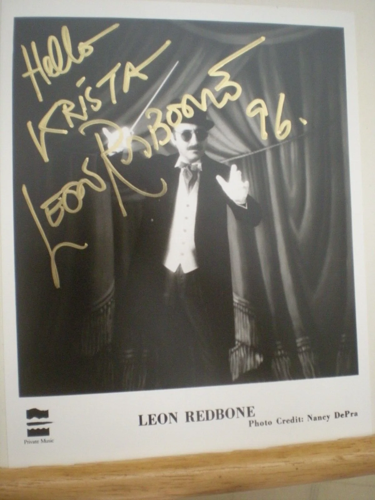 SIGNED PHOTO THE LATE LEON REDBONE- DECEASED--COA, image 2