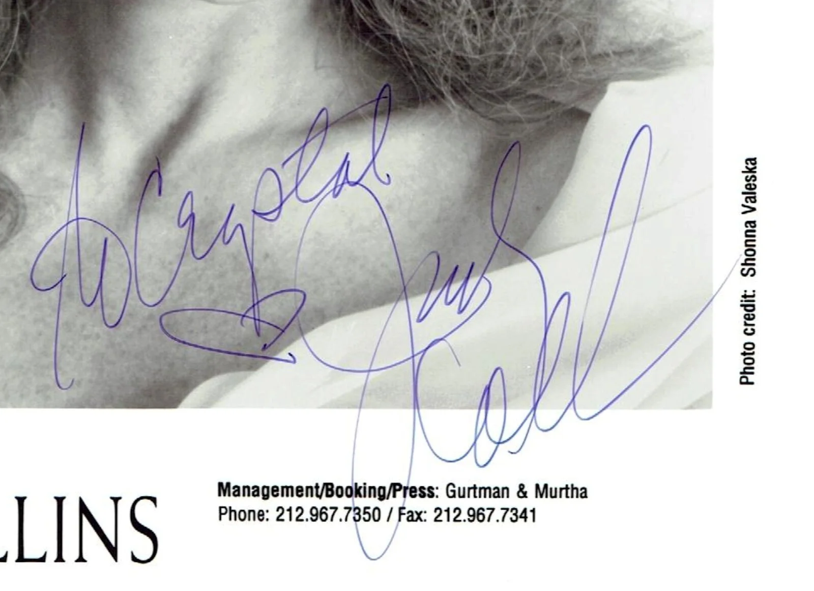 BEAUTIFUL HAND SIGNED PHOTO - SINGER JUDY COLLINS "SEND IN THE CLOWNS", image 2
