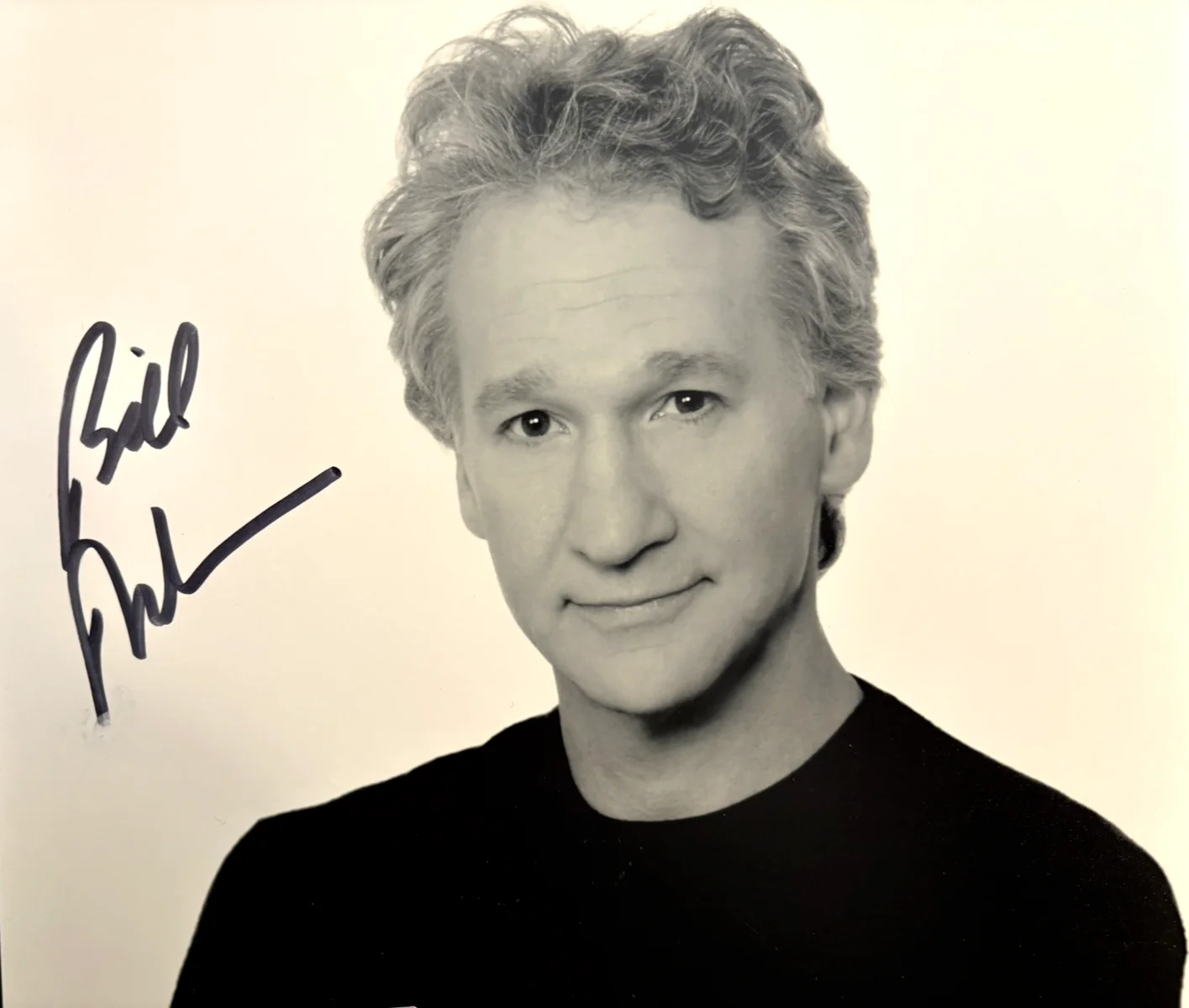 BILL MAHER — BILL MAHER SIGNED PHOTO "REAL TIME" YOUNG PHOTO OF THE COMEDIAN-COA GA 8 X 10, изображение 3