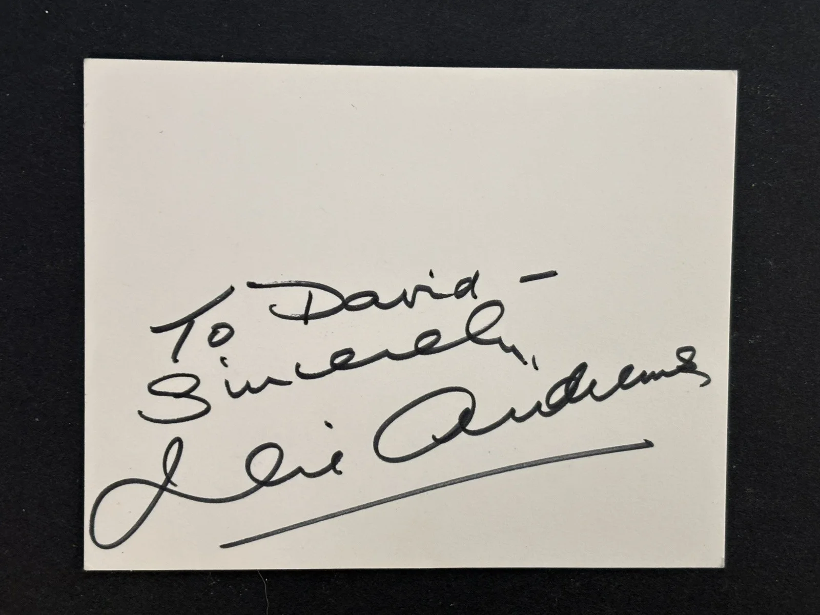 JULIE ANDREWS — JULIE ANDREWS SIGNED CARD-WITH COMPLIMENTS CARD-"THE SOUND OF MUSIC", изображение 2