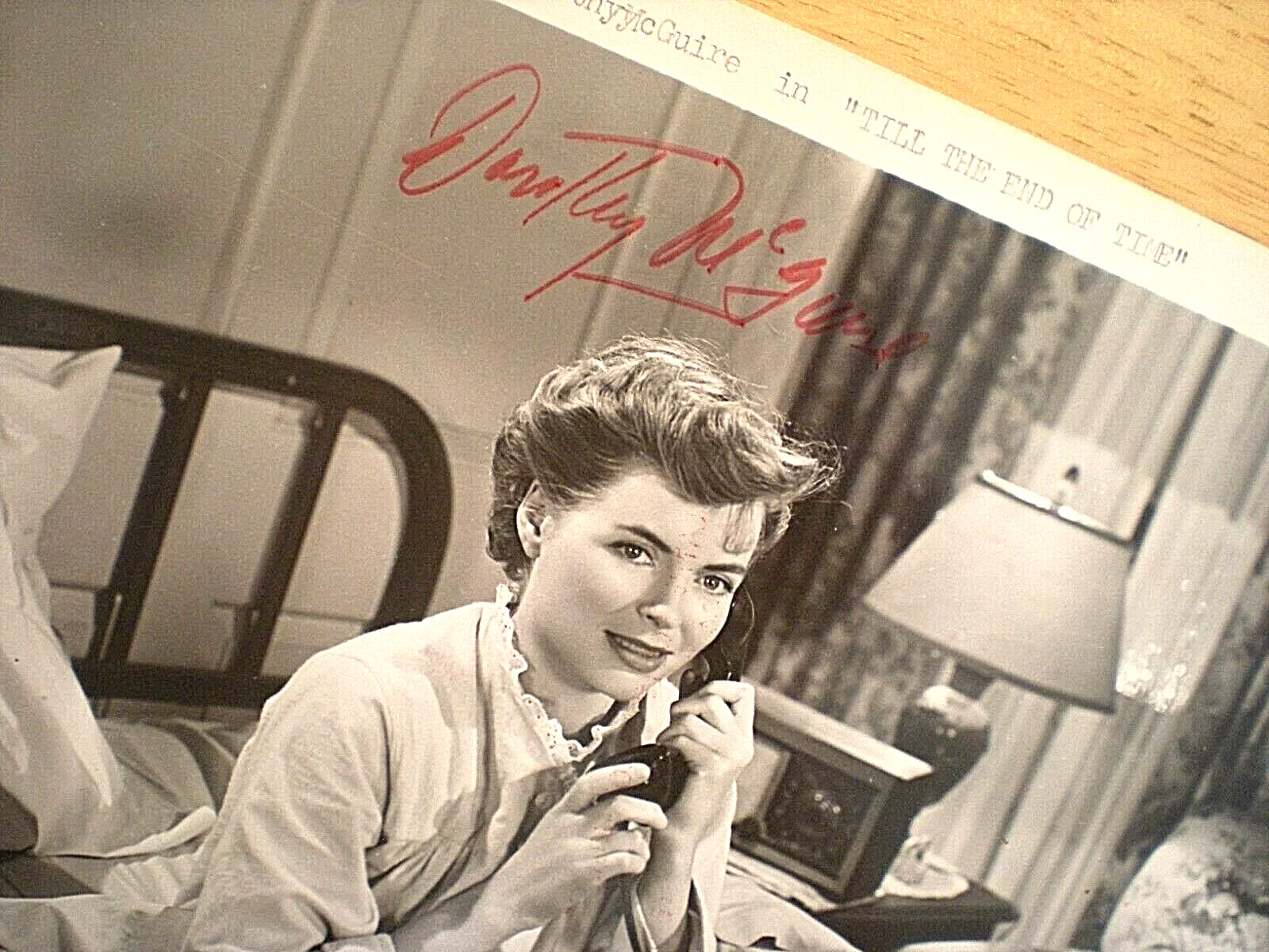 DOROTHY MCGUIRE — YOUNG VINTAGE PHOTO LATE DOROTHY MCGUIRE FROM "TILL THE END OF TIME" 1946, изображение 2