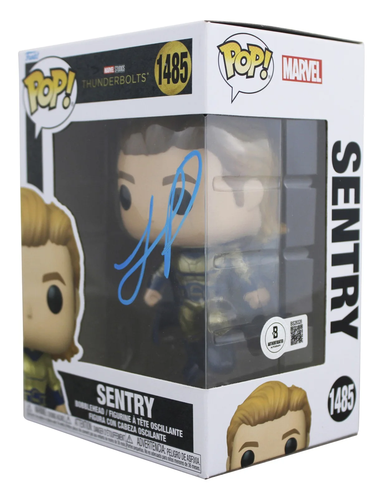 Lewis Pullman — Lewis Pullman Thunderbolts Signed #1485 Funko Pop Vinyl Figure BAS #BS28328, изображение 2