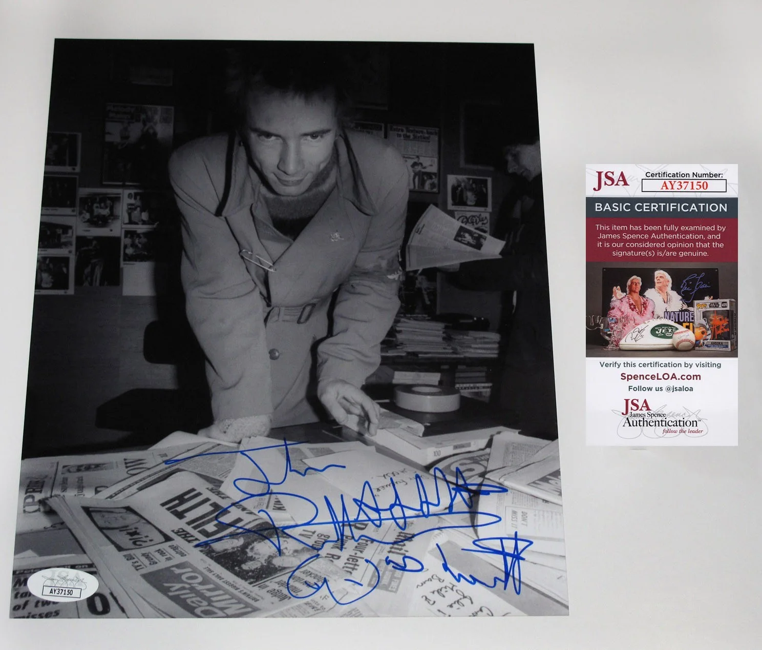JOHNNY ROTTEN — Johnny Rotten signed 8x10 Photo JOHN LYDON SEX PISTOLS Inscription JSA COA Rare, изображение 4