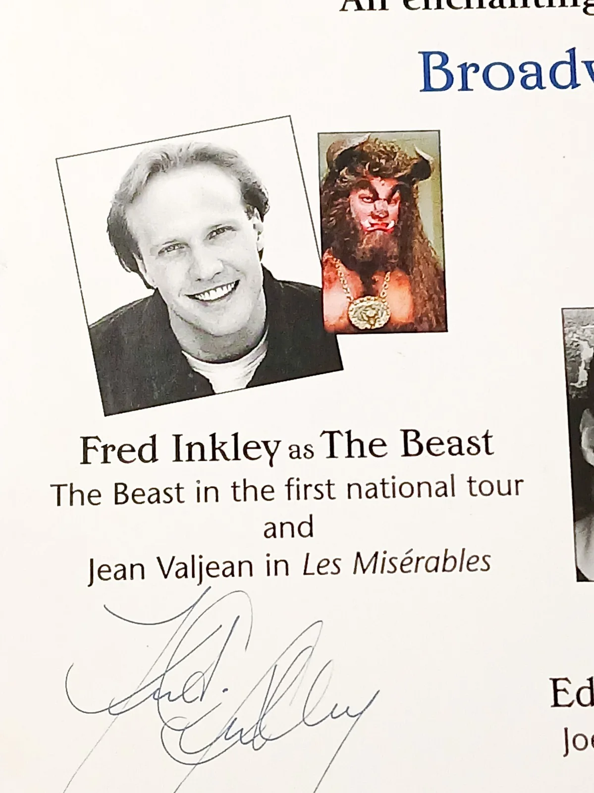 Fred Inkley — 2006 Broadway Disney's Beauty & the Beast Signed Poster Fred Inkley Edward Watts, image 2