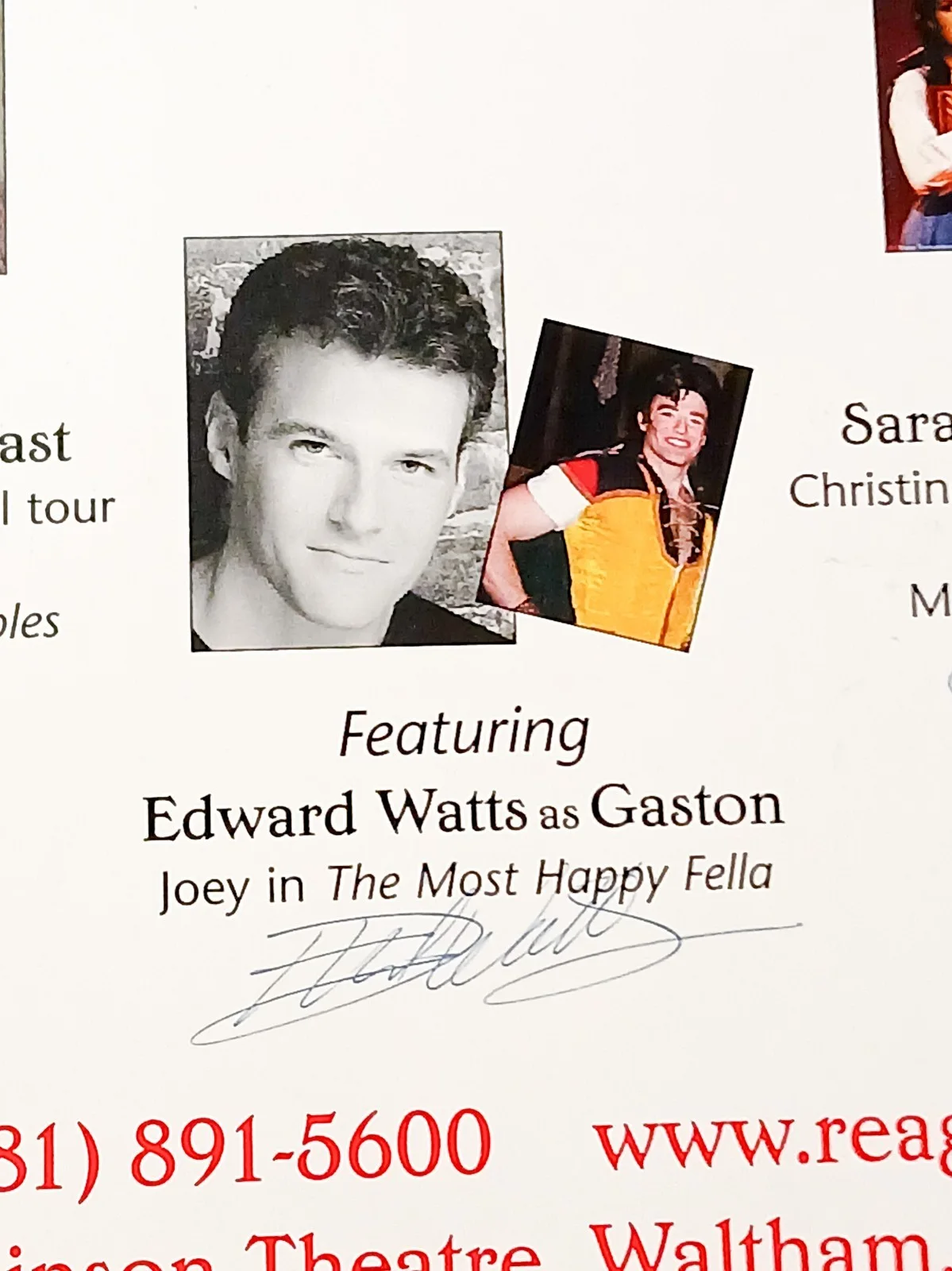 Fred Inkley — 2006 Broadway Disney's Beauty & the Beast Signed Poster Fred Inkley Edward Watts, image 3