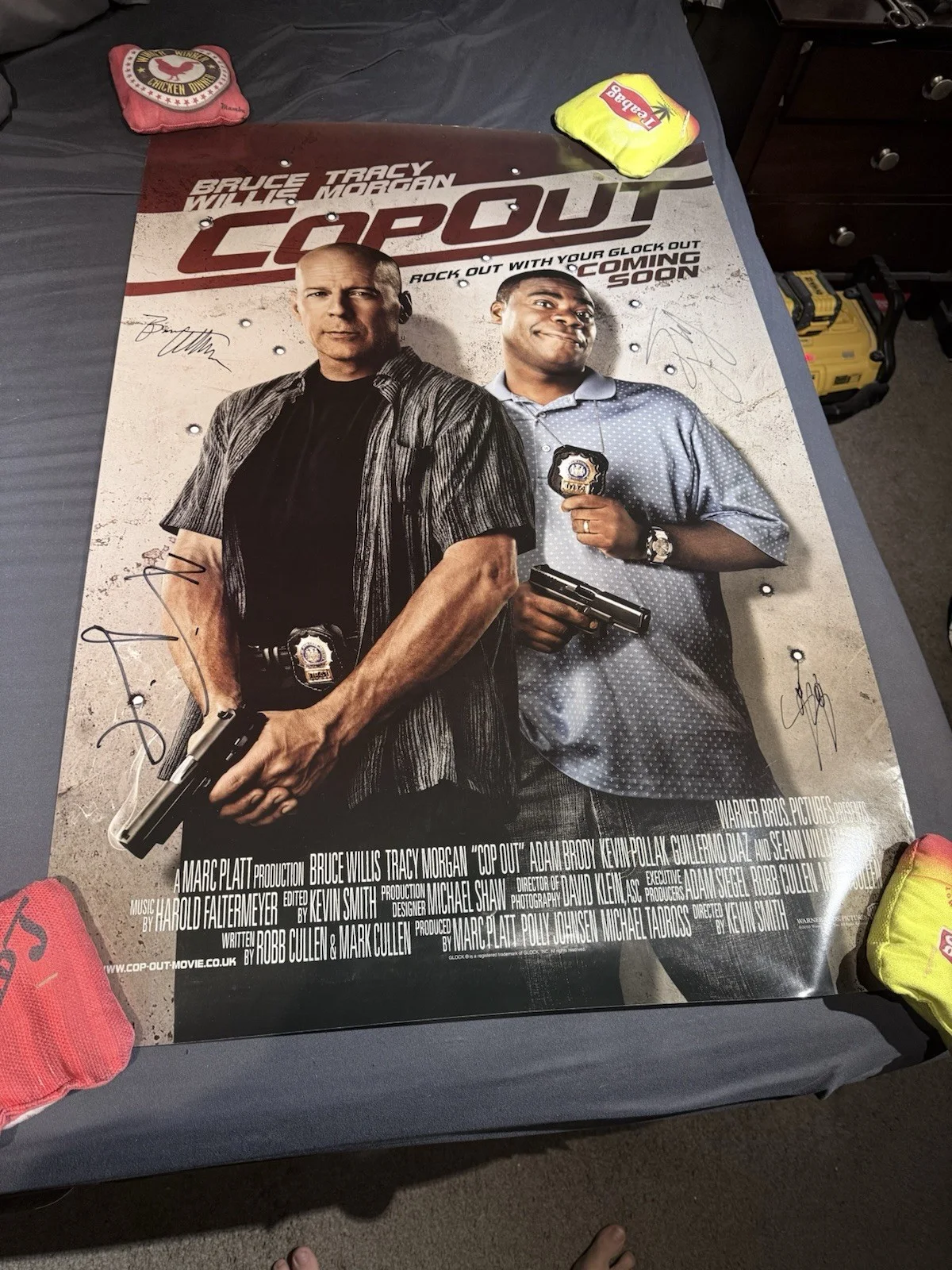 Bruce Willis — BRUCE WILLIS SIGNED Tracy Morgan Sean William Scott Ds Poster Rare Swau Diehard