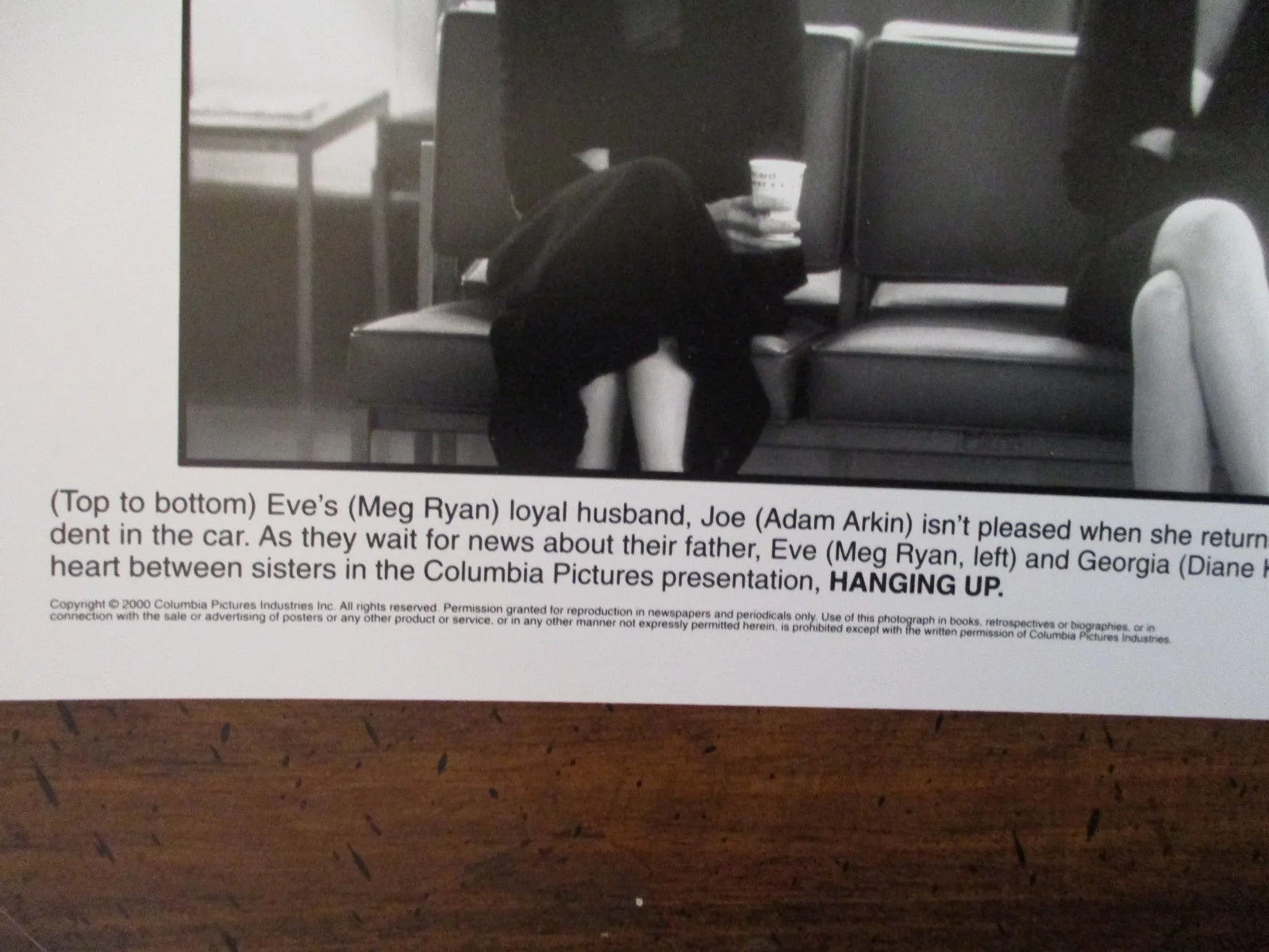 Meg Ryan/Diane Keaton/Adam Arkin(HANGING UP)2000 8 x 10 Black/White Press Photo, изображение 3