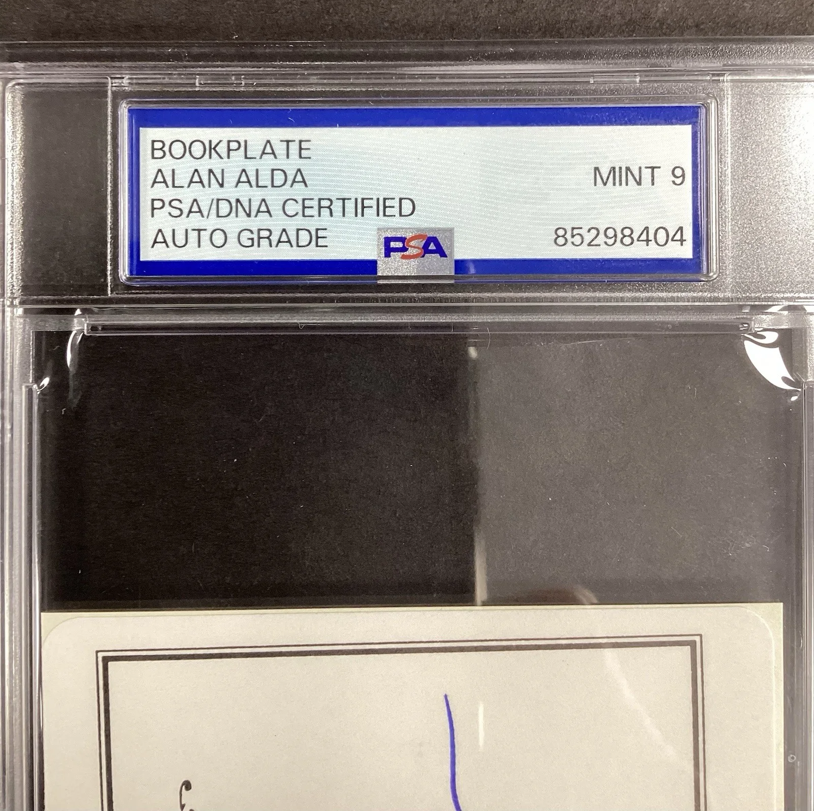 Alan Alda — Alan Alda Signed Bookplate Mash Autograph Hawkeye 30 Rock Tough Sig PSA/DNA MT 9, изображение 2