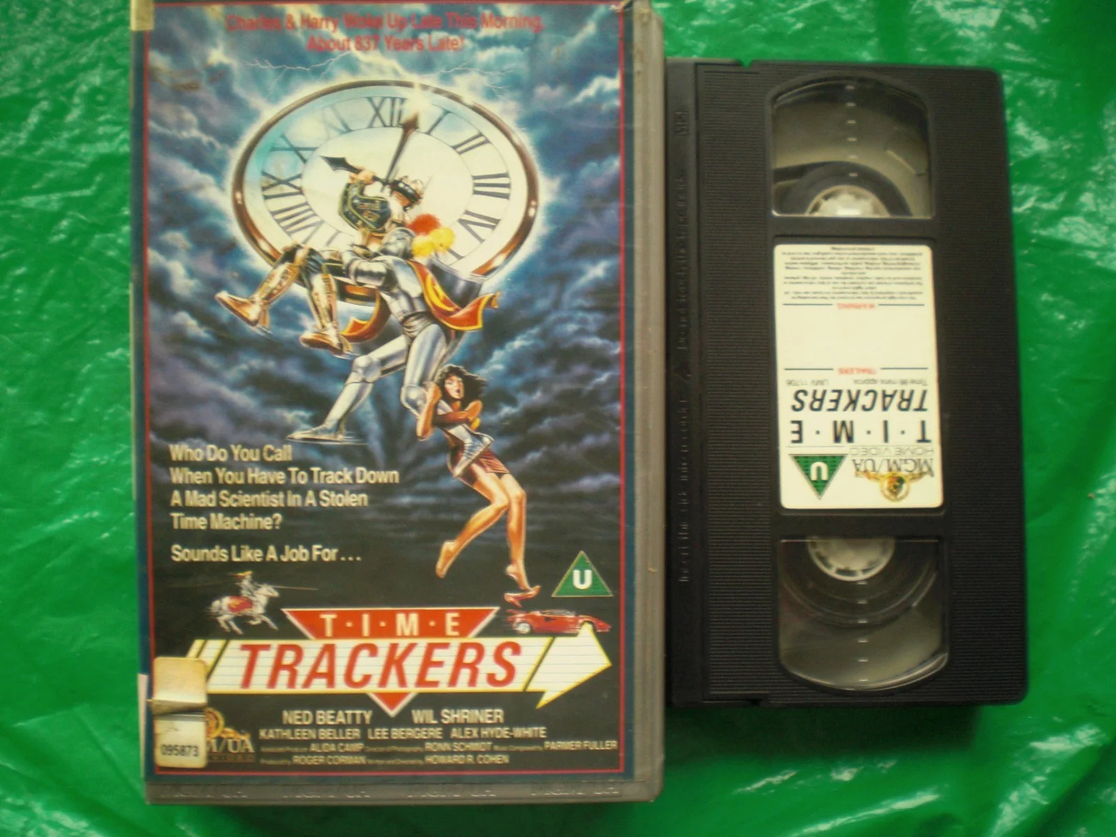 TIME TRACKERS VIDEO SLEEVE + FREE FAULTY TAPE 1477, image 2