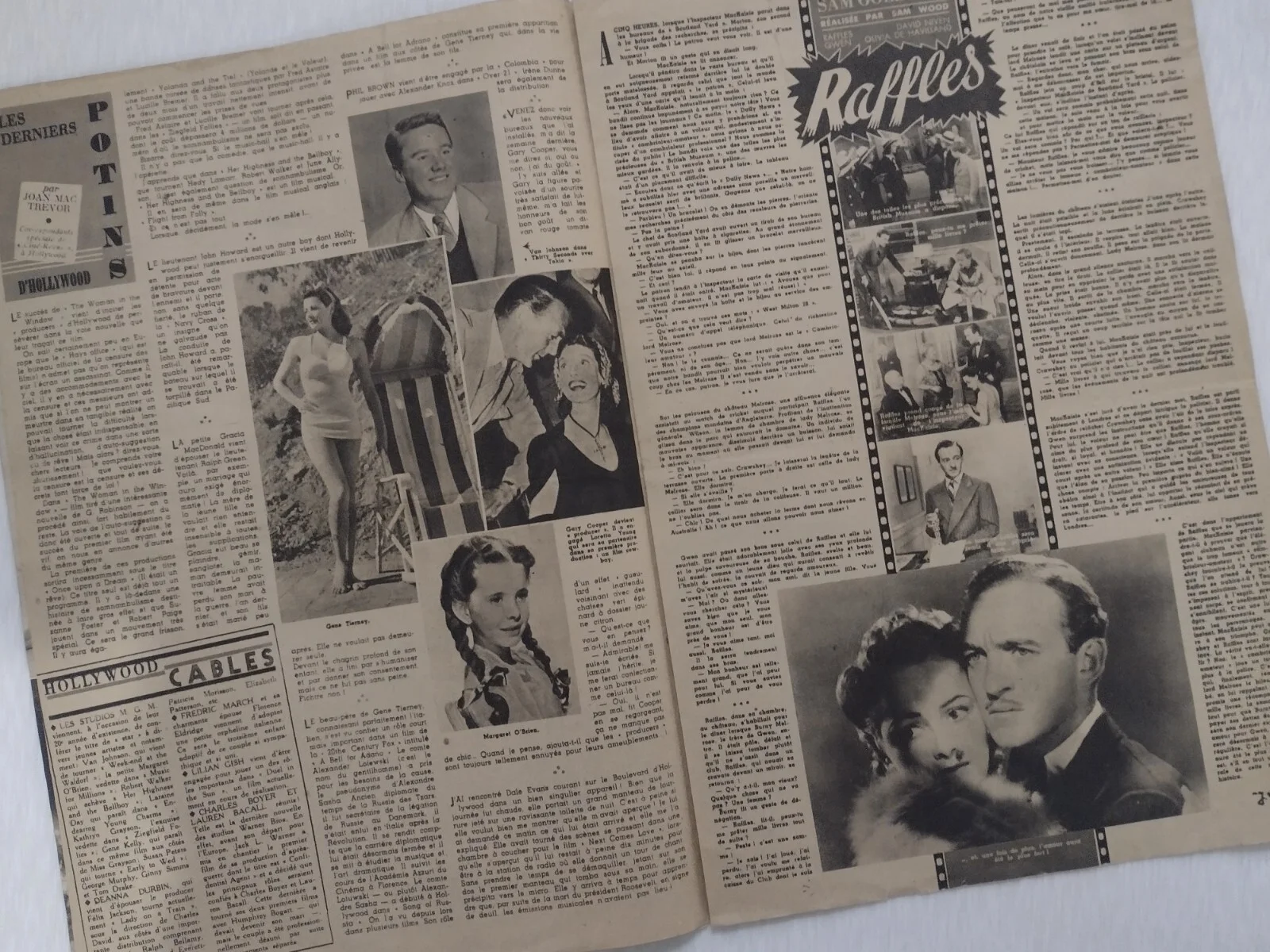 1945 Cine Revue Greer Garson Walter Pidgeon Olivia De Havilland 35x23.5cm 12page, image 4