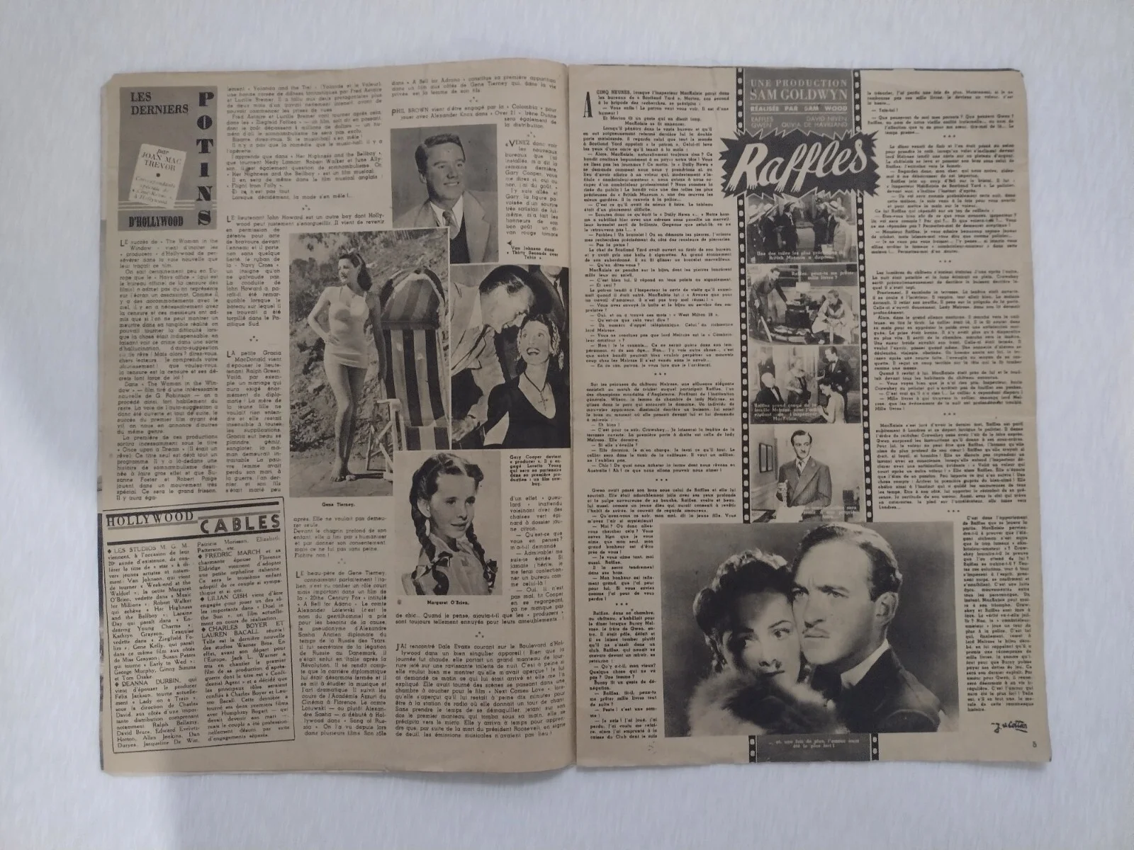 1945 Cine Revue Greer Garson Walter Pidgeon Olivia De Havilland 35x23.5cm 12page, image 5