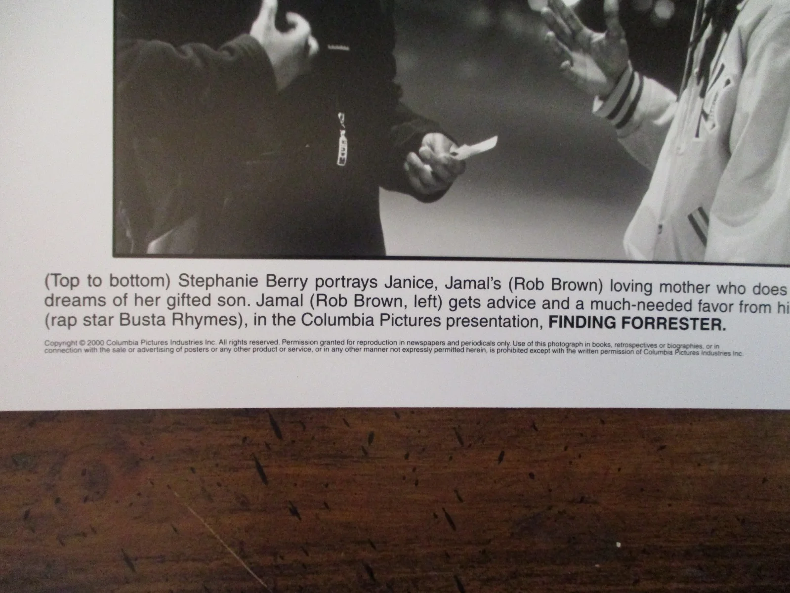 Stephanie Berry/Rob Brown/Busta Rhymes(FINDING FORRESTER)2000 8 x 10 B & W Photo, изображение 3