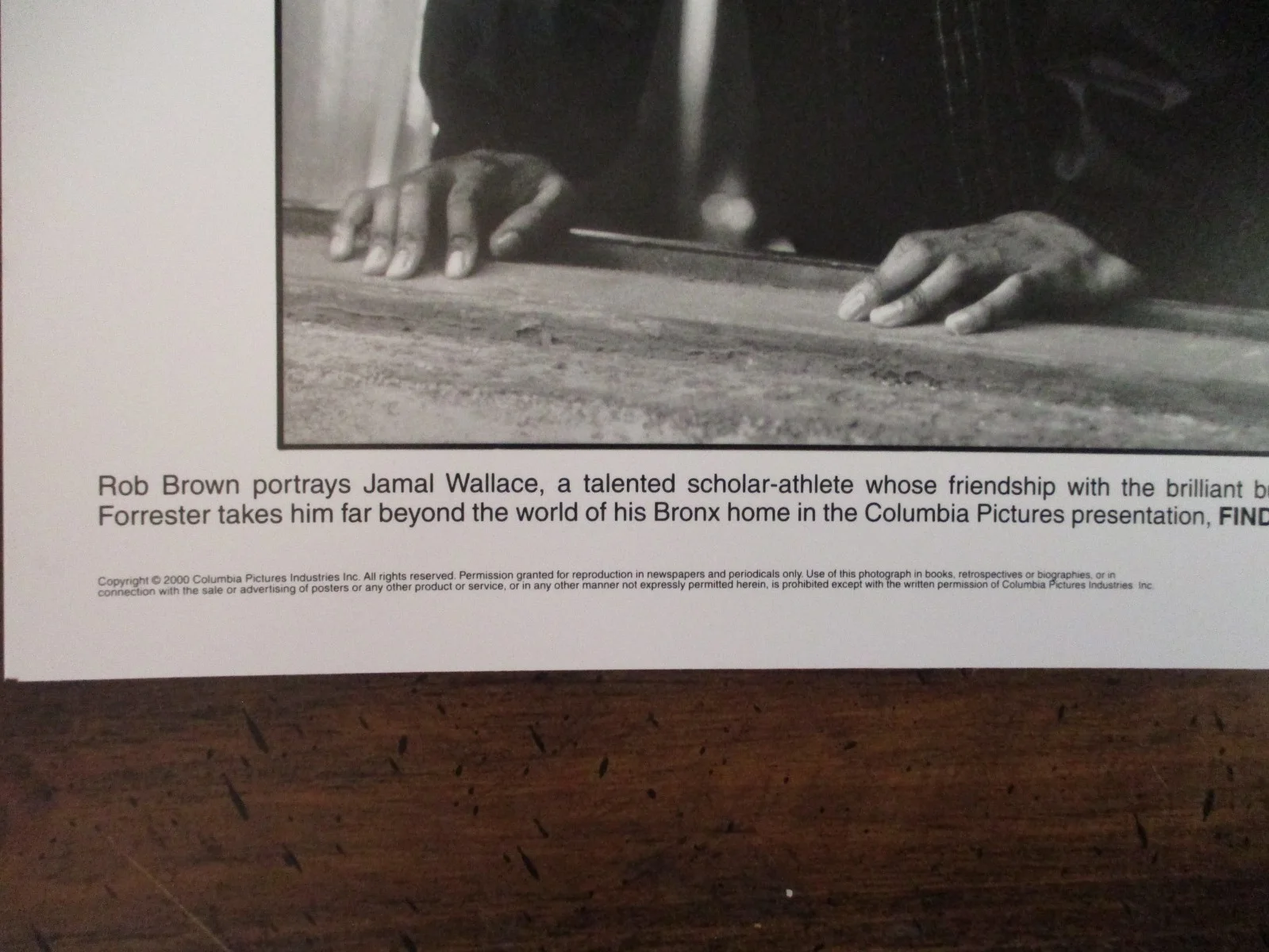 Rob Brown/Robert Brown(FINDING FORRESTER)2000 8 x 10 Black and White Press Photo, изображение 2