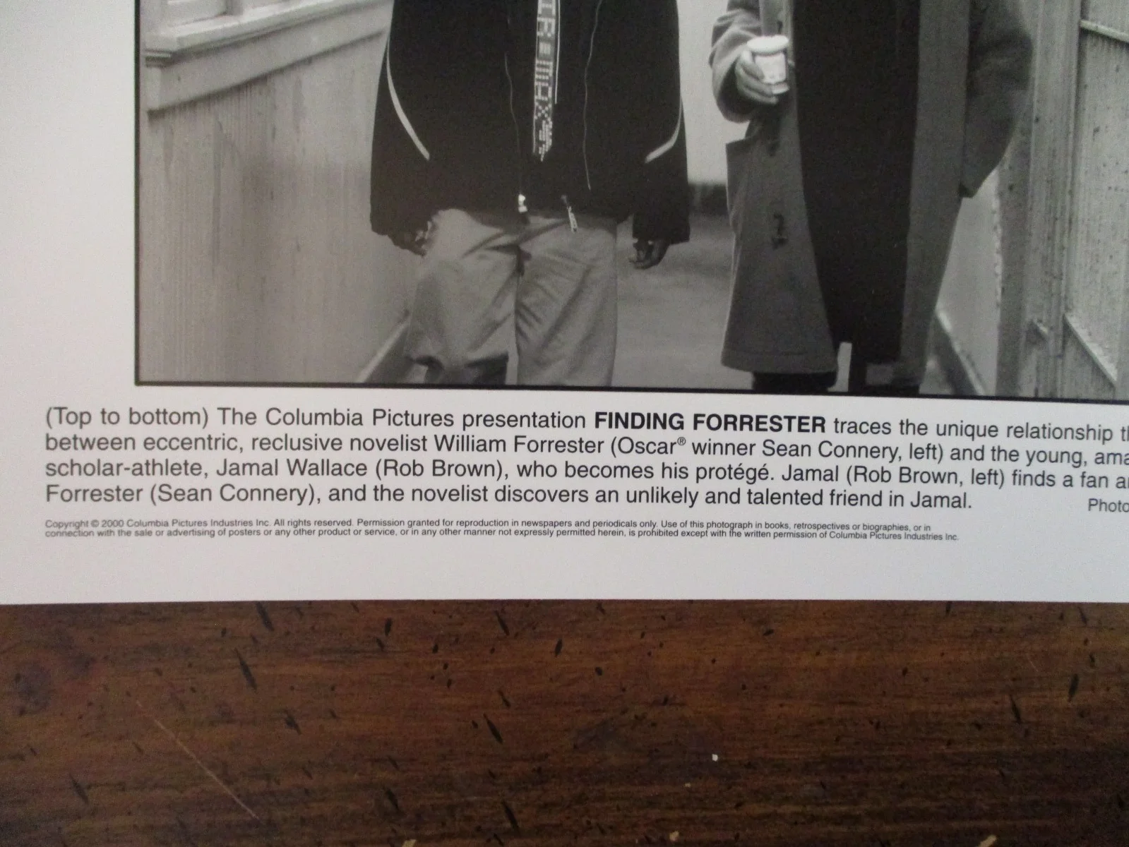 Robert Brown/Sean Connery(FINDING FORRESTER)2000 8 x 10 Black/White Press Photo, изображение 3