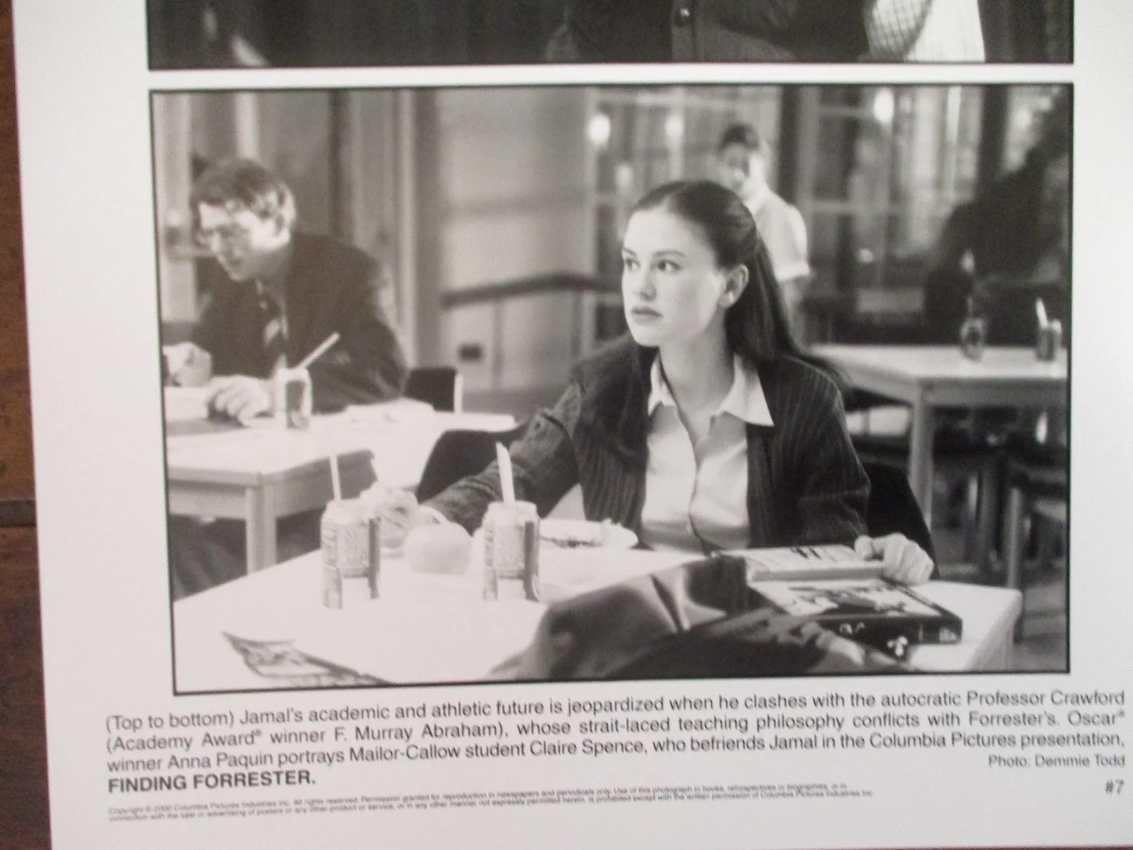Anna Paquin/F Murray Abraham(FINDING FORRESTER)2000 8x10 Black/White Press Photo, image 2