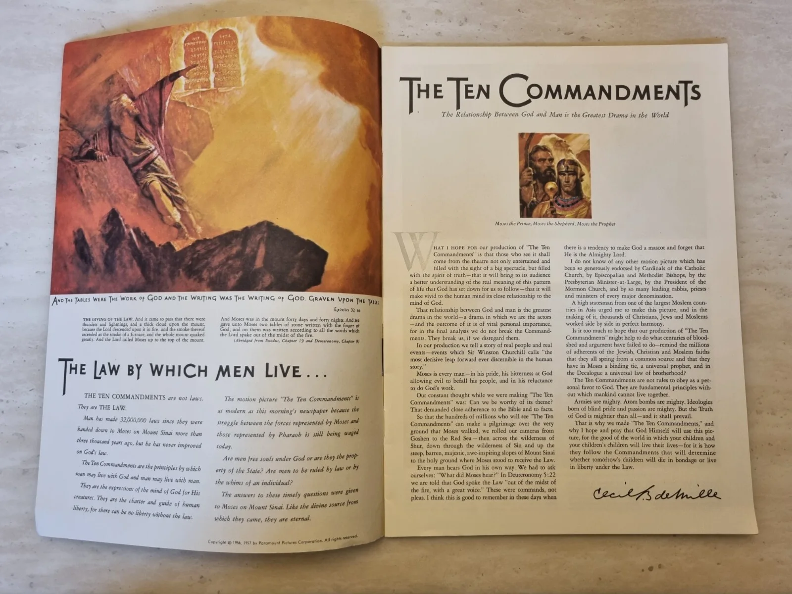 The Ten Commandments Souvenir Film Programme Charlton Heston Yul Brynner, image 2