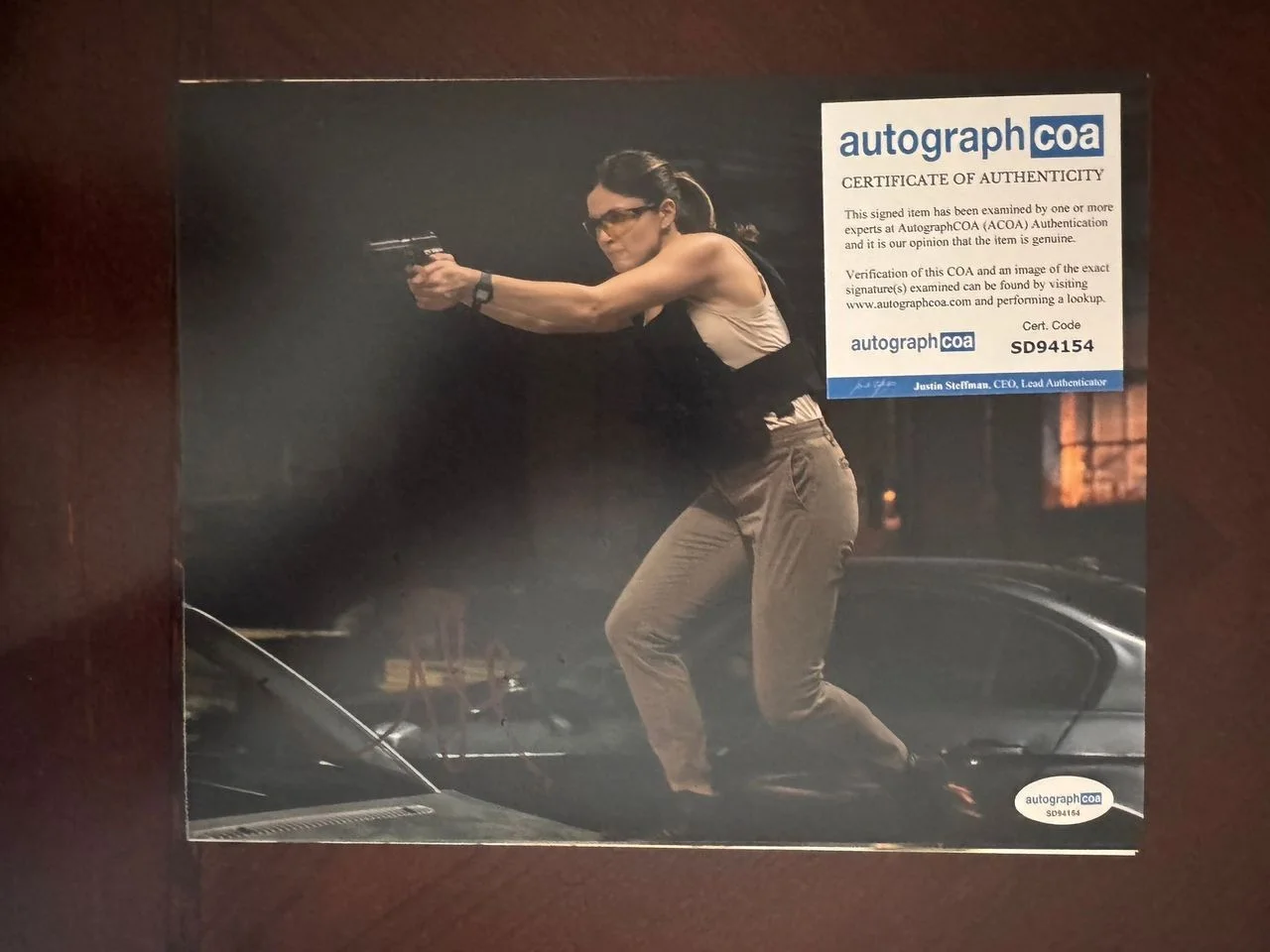 Monica Barbaro — *GUN DRAWN* Monica Barbaro Signed 8x10 Autograph ACOA