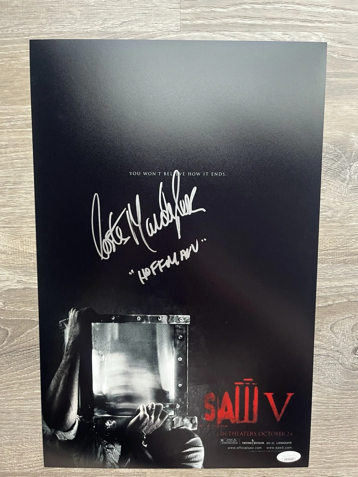 Costas Mandylor — Costas Mandylor Signed Saw V 11x17 Photo JSA COA Detective Hoffman Jigsaw, image 2