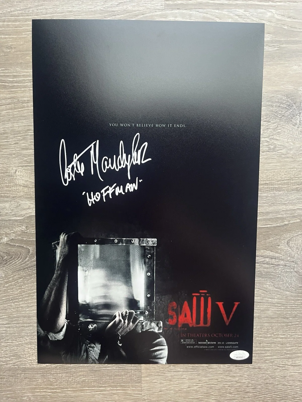 Costas Mandylor — Costas Mandylor Signed Saw V 11x17 Photo JSA COA Detective Hoffman Jigsaw, image 2