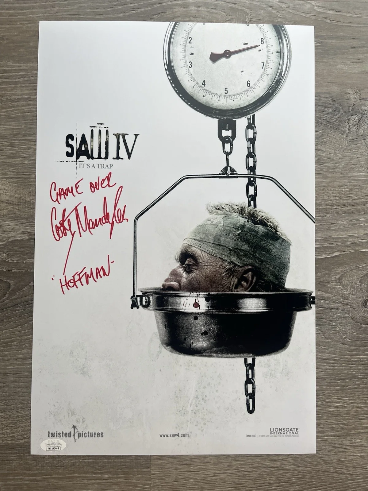 Costas Mandylor — Costas Mandylor Signed Saw IV 11x17 Photo JSA COA Detective Hoffman Jigsaw, изображение 2