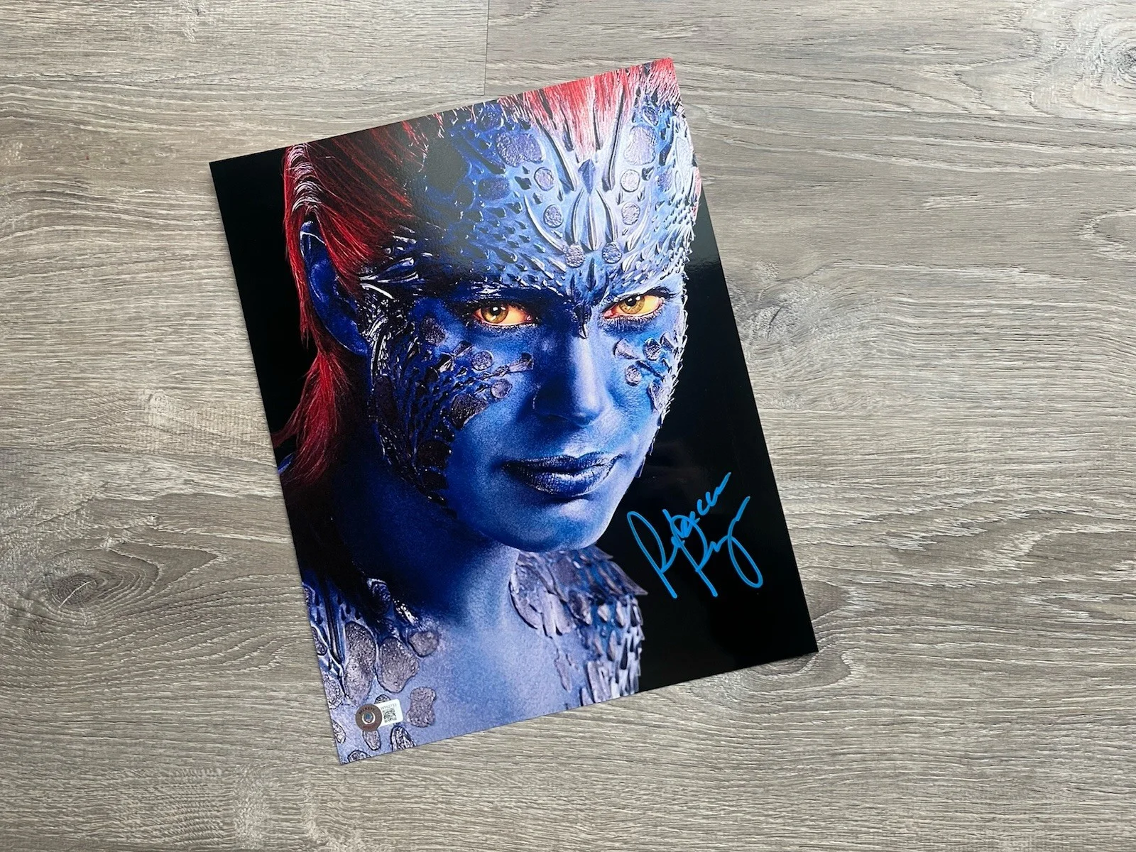 Rebecca Romijn — Rebecca Romijn Signed Mystique Metallic 11x14 Photo Beckett COA X-Men Marvel, изображение 3