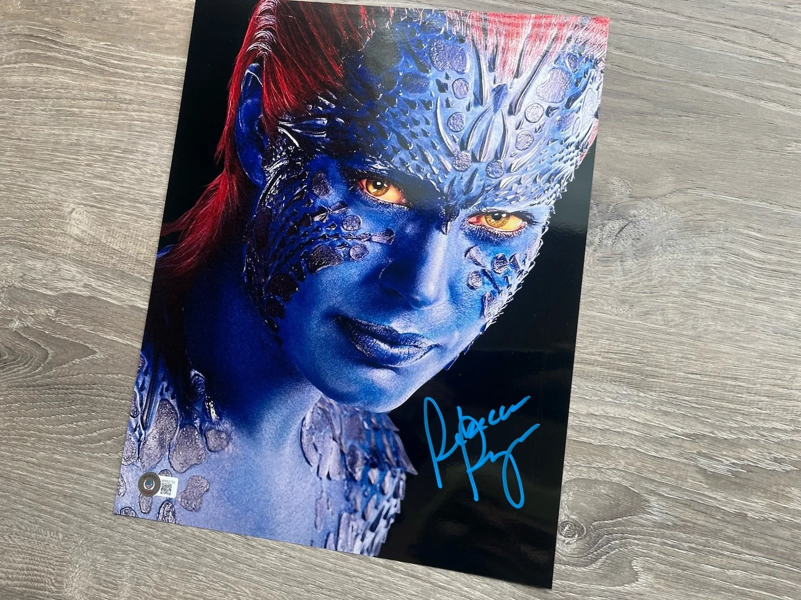 Rebecca Romijn — Rebecca Romijn Signed Mystique Metallic 11x14 Photo Beckett COA X-Men Marvel, изображение 4