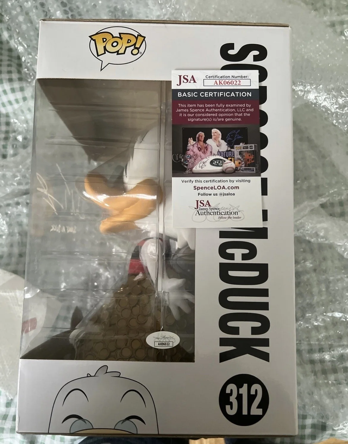 Ducktales Jumbo Scrooge McDuck Funko Pop signed David Tennant #312 JSA coa, изображение 2