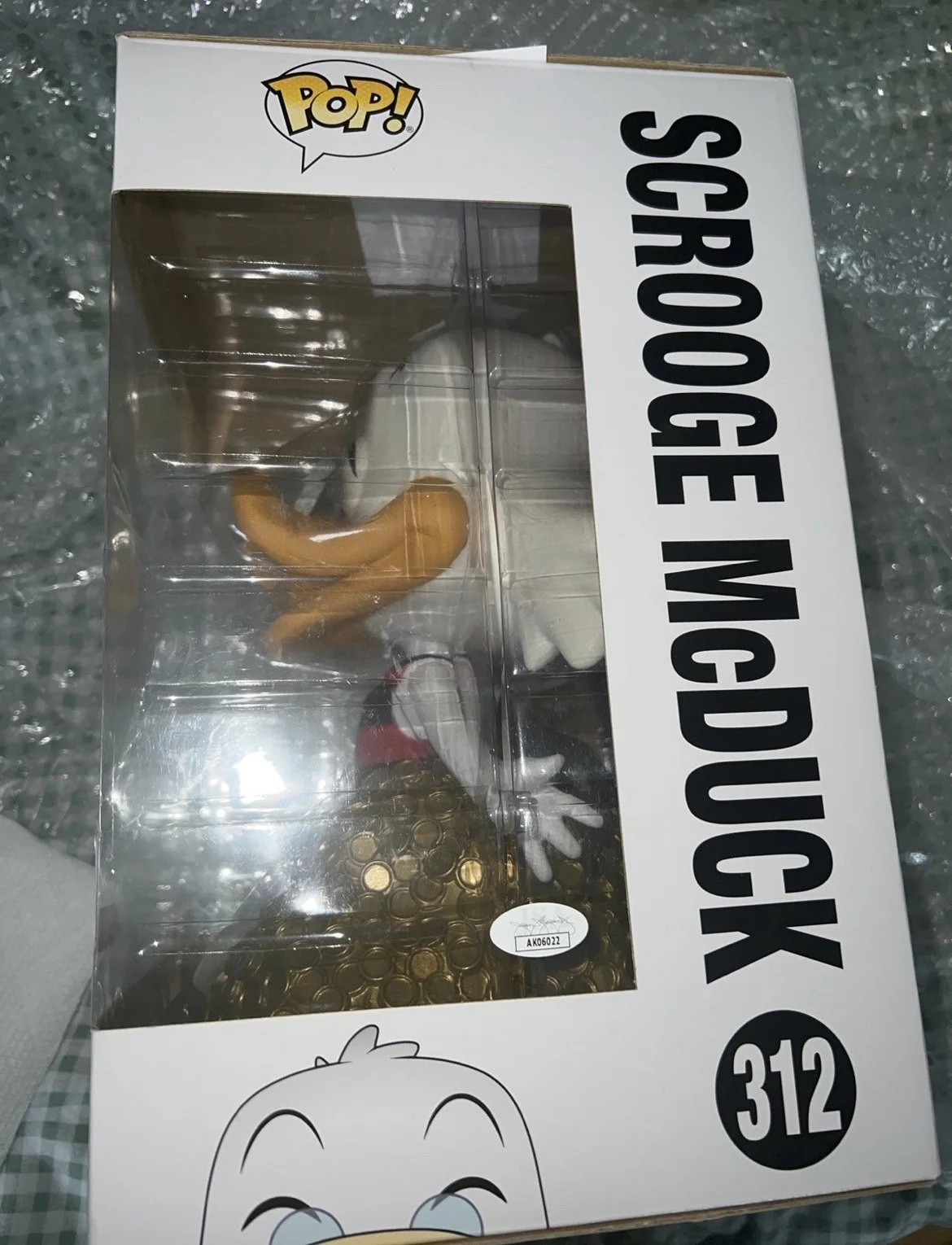 Ducktales Jumbo Scrooge McDuck Funko Pop signed David Tennant #312 JSA coa, изображение 3