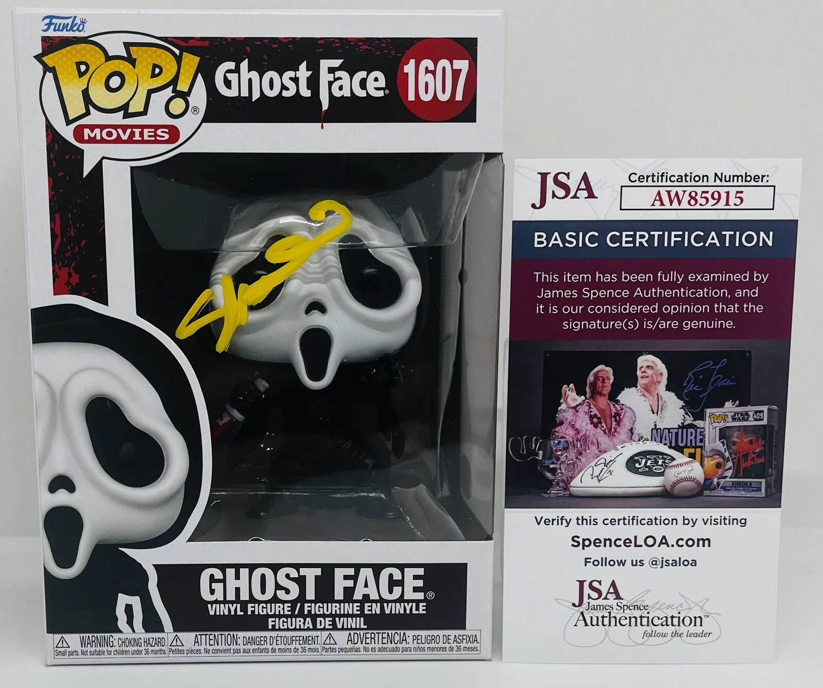 SKEET ULRICH — SKEET ULRICH SIGNED GHOSTFACE POP FUNKO FIGURE SCREAM MOVIE BILLY LOOMIS JSA COA