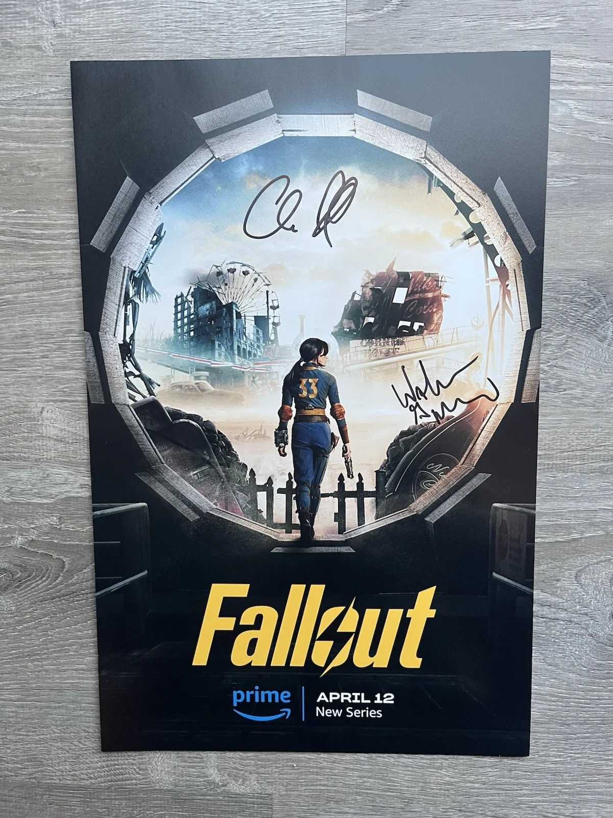 Walton Goggins — Walton Goggins Chris Parnell Signed Fallout 11x17 Photo JSA COA Ghoul, изображение 2