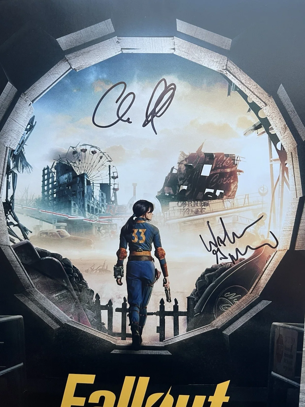 Walton Goggins — Walton Goggins Chris Parnell Signed Fallout 11x17 Photo JSA COA Ghoul, изображение 3
