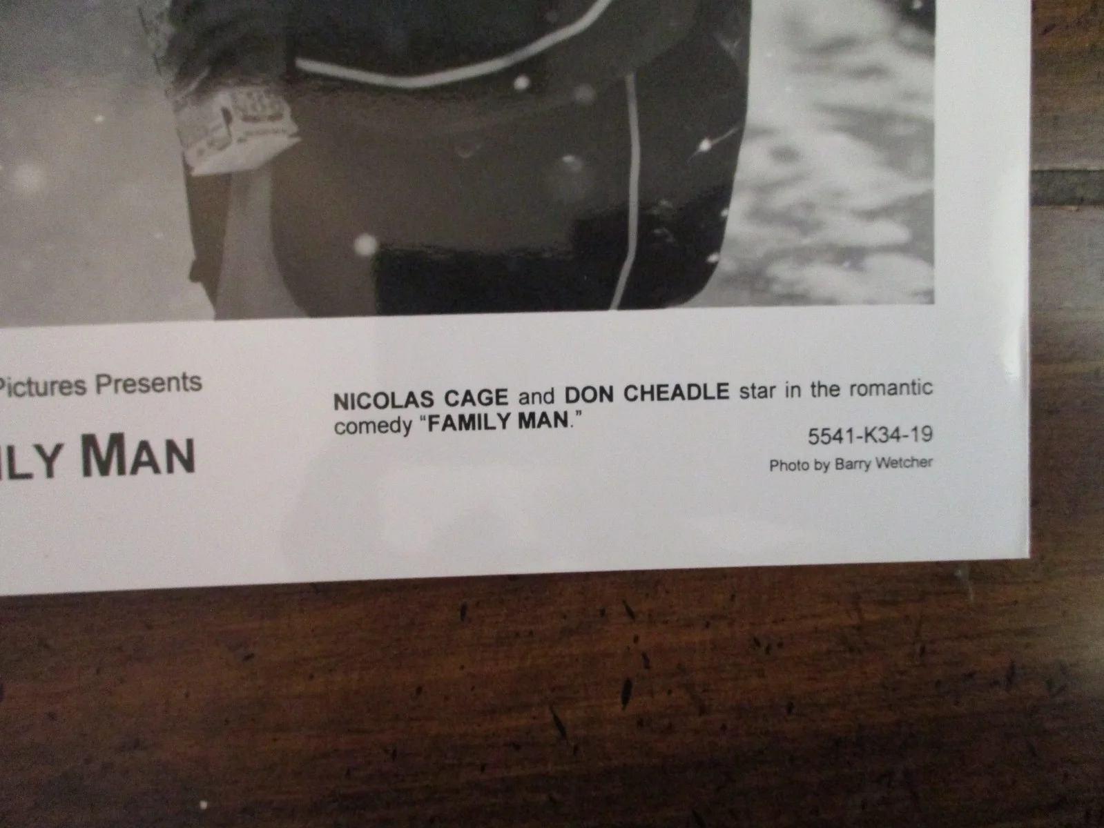 Nicholas Cage/Don Cheadle(FAMILY MAN)2000 10x 8 Glossy Black & White Press Photo, изображение 2