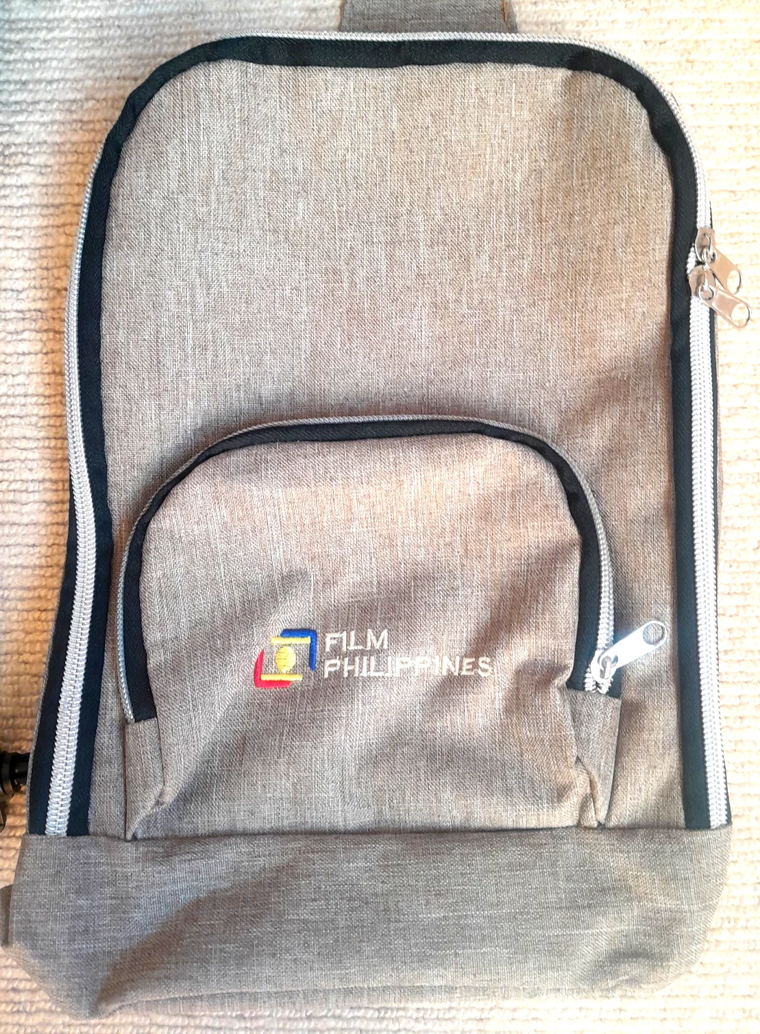 LIMITED COLLECTORS FILM PHILIPPINES MINI GREY CANVAS RUCKSACK WITH BLACK STRAP, image 2