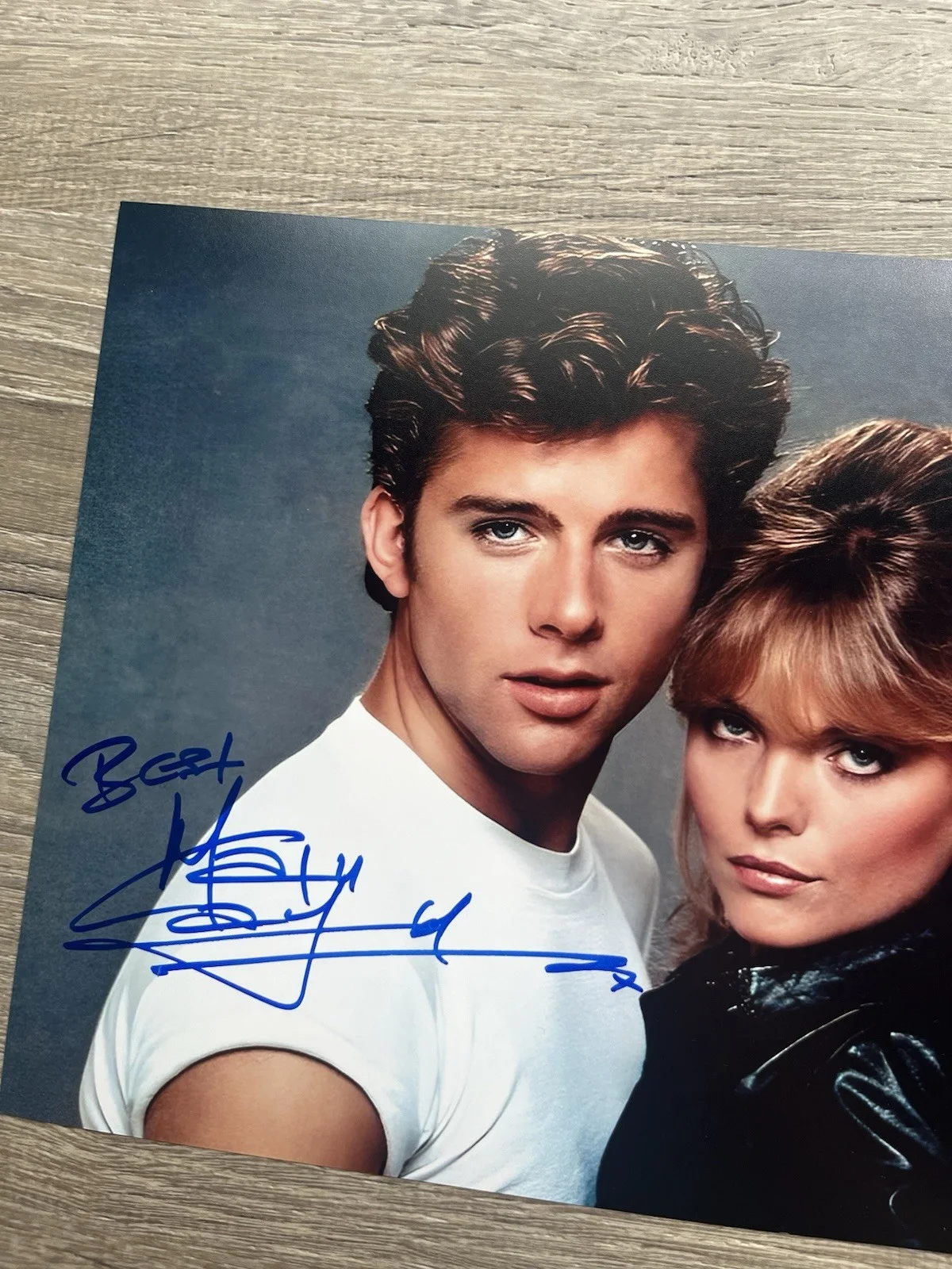 Maxwell Caulfield — Maxwell Caulfield Signed Michael Carrington 8x10 Photo Beckett COA Grease 2, изображение 3