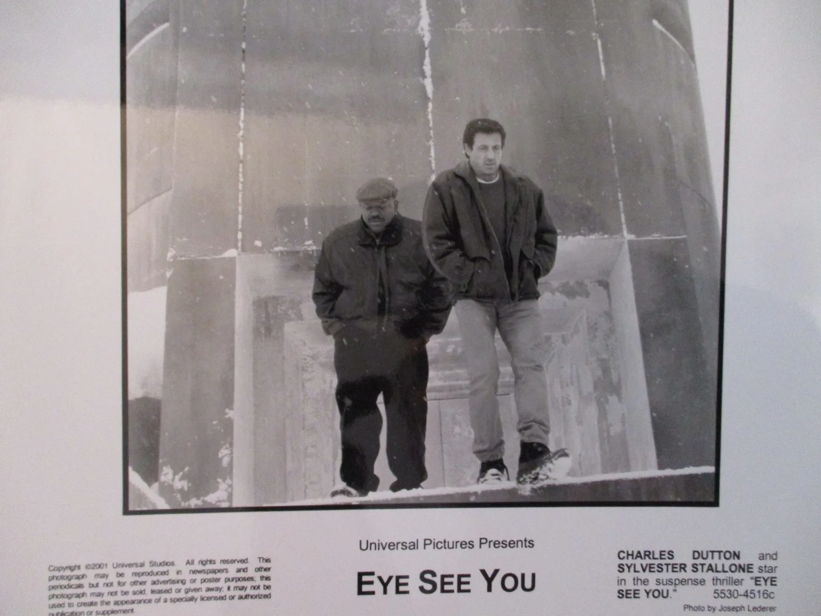 Sylvester Stallone/Charles Dutton(EYE SEE YOU)2002 8 x 10 Black & White Photo, image 2