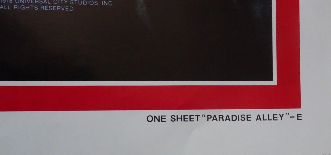 Paradise Alley Poster One Sheet Sylvester Stallone Anne Archer 1978, image 3