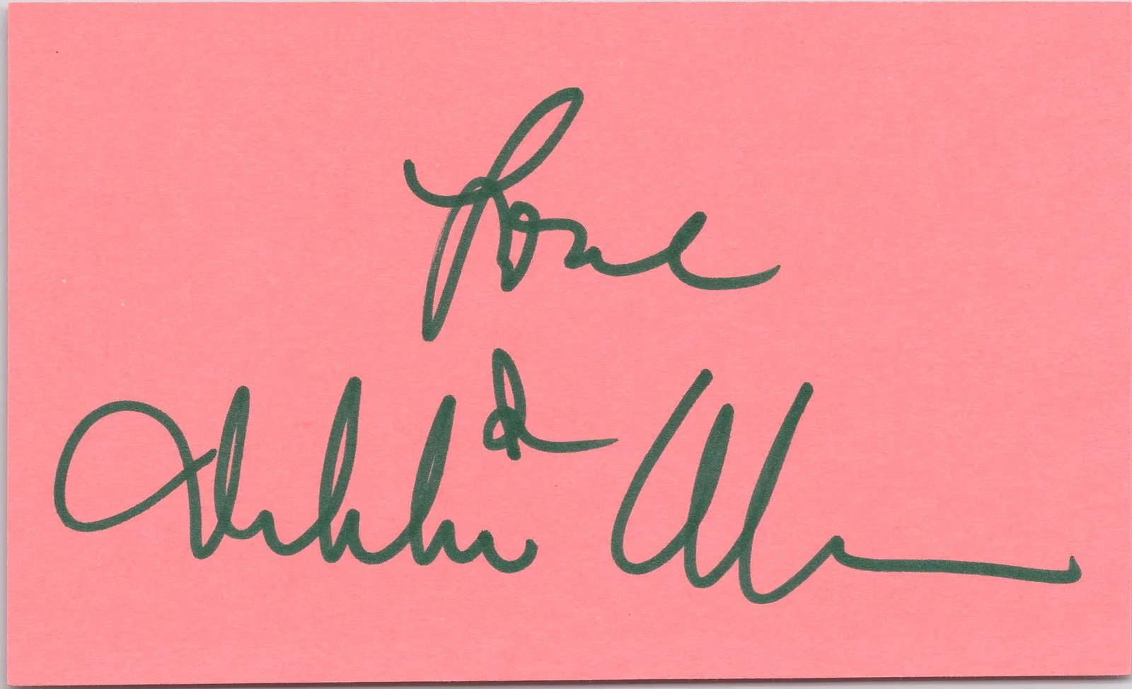 Debbie Allen — Debbie Allen Signed 3x5 Index Card Fame Autographed