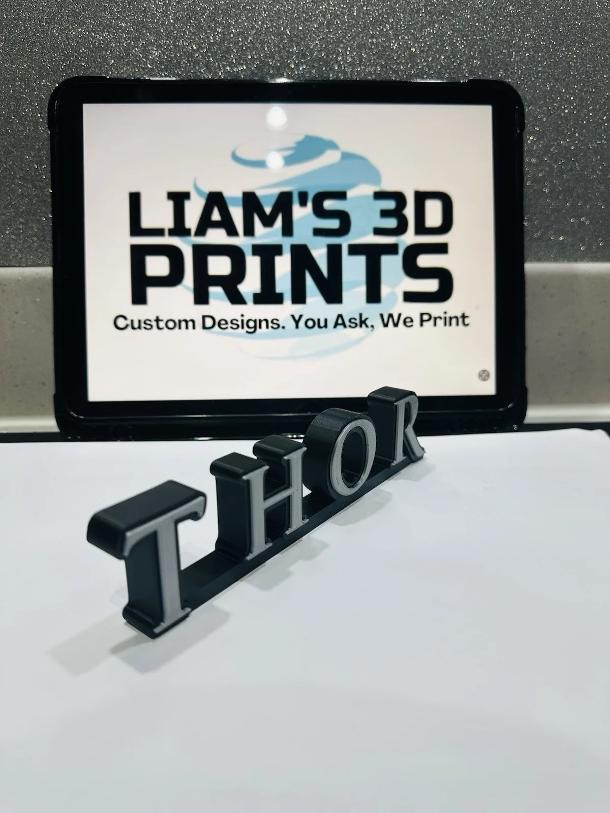 Decorative Thor Marvel 3D logo Sign Display Pops Self Standing, image 3