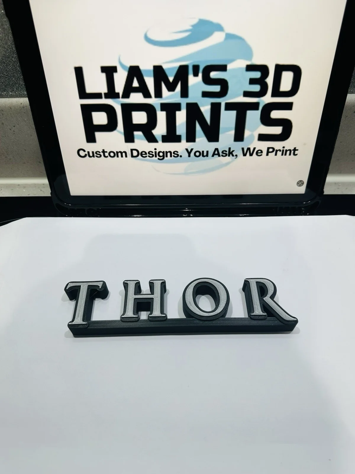Decorative Thor Marvel 3D logo Sign Display Pops Self Standing, image 4