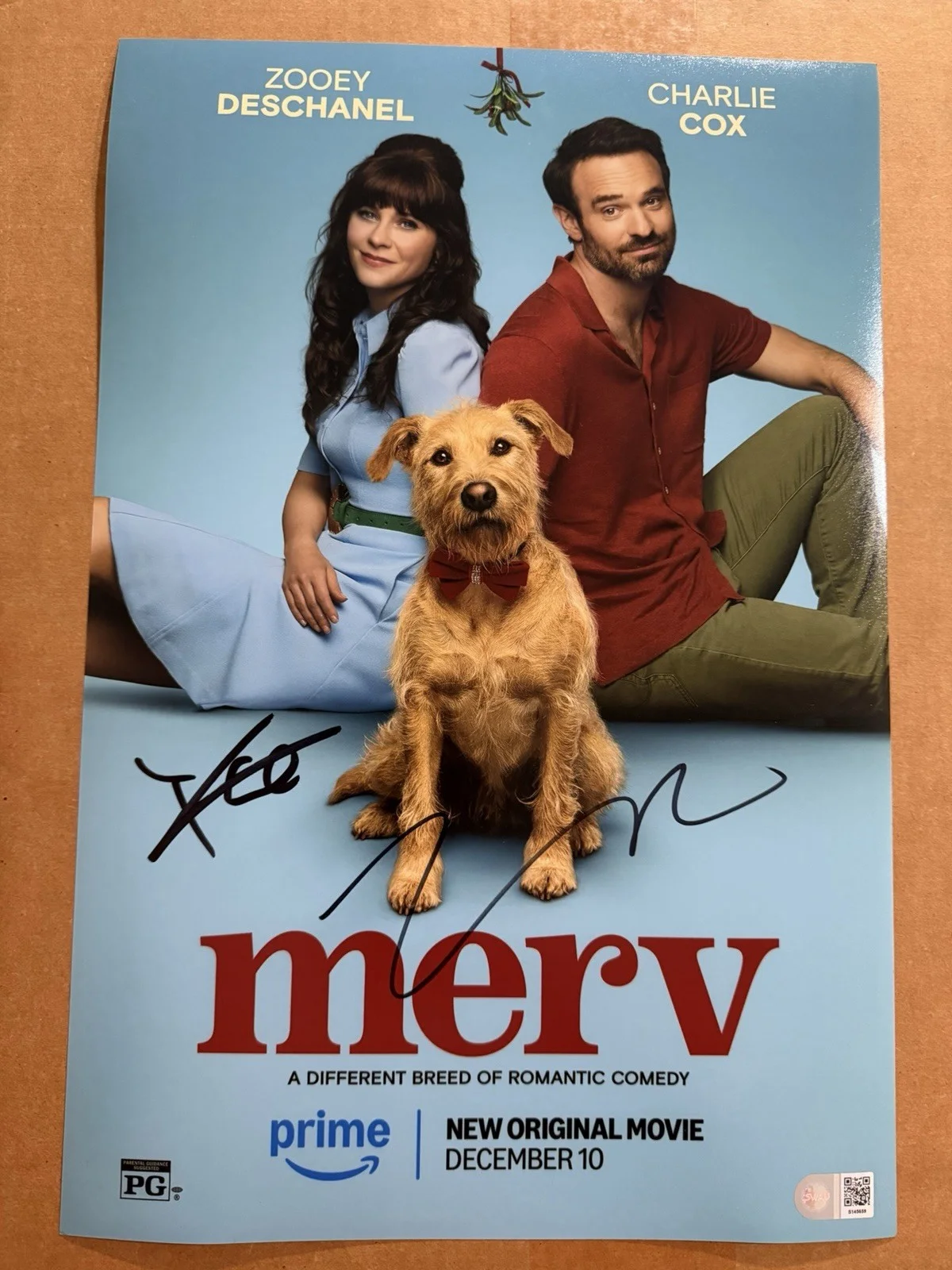 Zooey Deschanel Charlie Cox Signed Merv 12x18 Poster Autograph Exact Proof SWAU, изображение 2