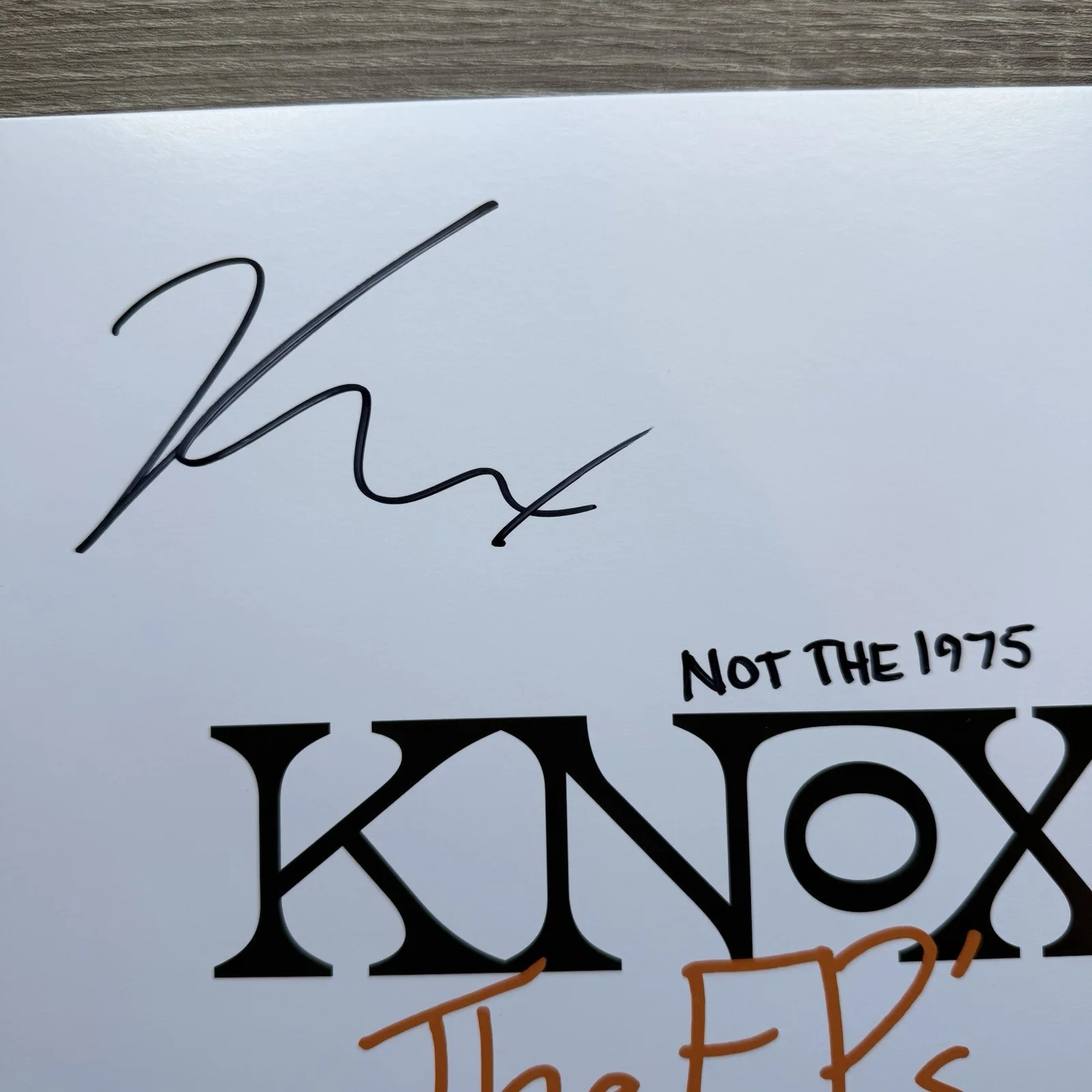 Knox Morris Autographed The EP’s Vinyl Record Orange Signed “Not The 1975” JSA, image 3