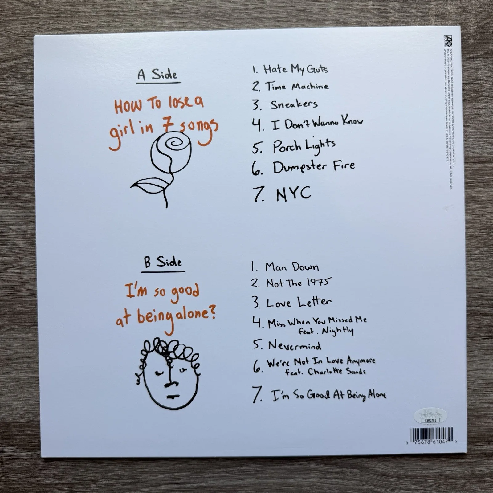 Knox Morris Autographed The EP’s Vinyl Record Orange Signed “Not The 1975” JSA, image 5