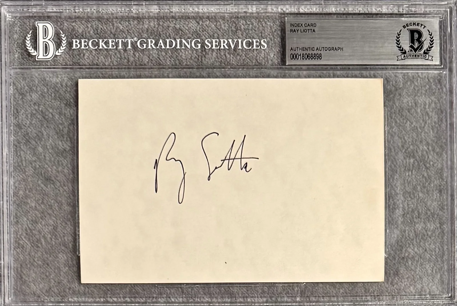 Ray Liotta — RAY LIOTTA Signed Autograph 4"x 6" INDEX CARD GOODFELLAS Field of Dreams BECKETT