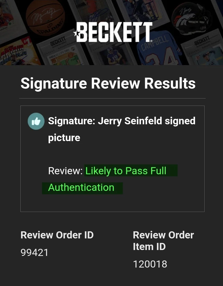 Jerry Seinfeld — Jerry Seinfeld Signed Seinfeld Cast Photo Framed Beckett BAS Quick Review, изображение 3