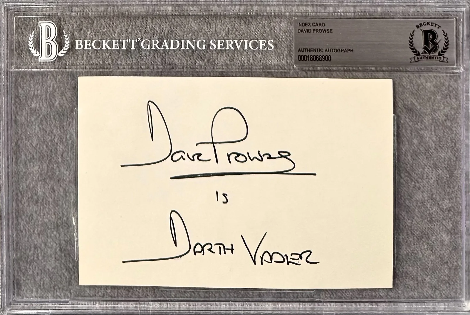 David Prowse — DAVID PROWSE Signed Autographed 4"x 6" INDEX CARD DARTH VADER STAR WARS BECKETT, изображение 3