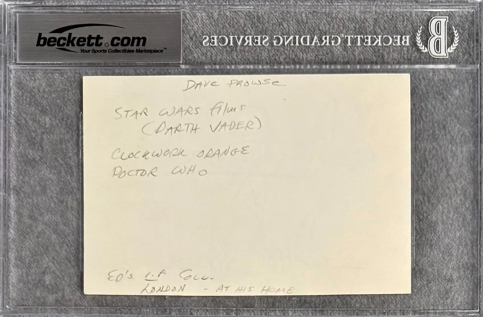 David Prowse — DAVID PROWSE Signed Autographed 4"x 6" INDEX CARD DARTH VADER STAR WARS BECKETT, изображение 4