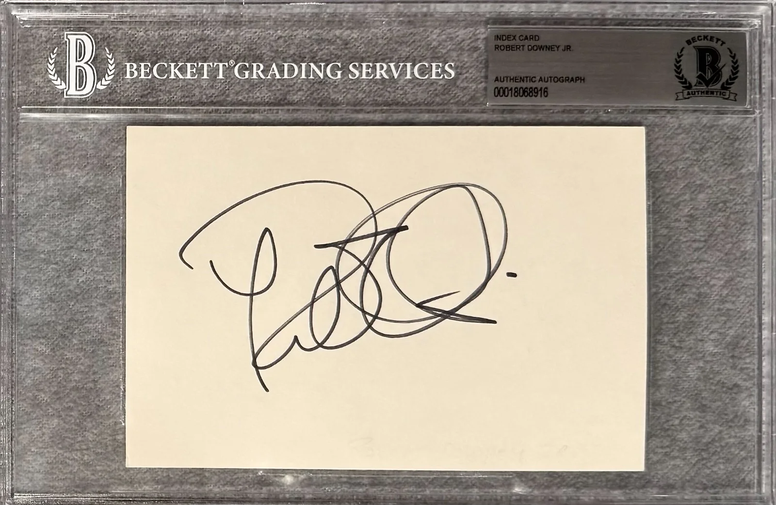 Robert Downey Jr — ROBERT DOWNEY JR. Signed Autograph 4x6 INDEX CARD OPPENHEIMER AVENGERS BECKETT, image 3