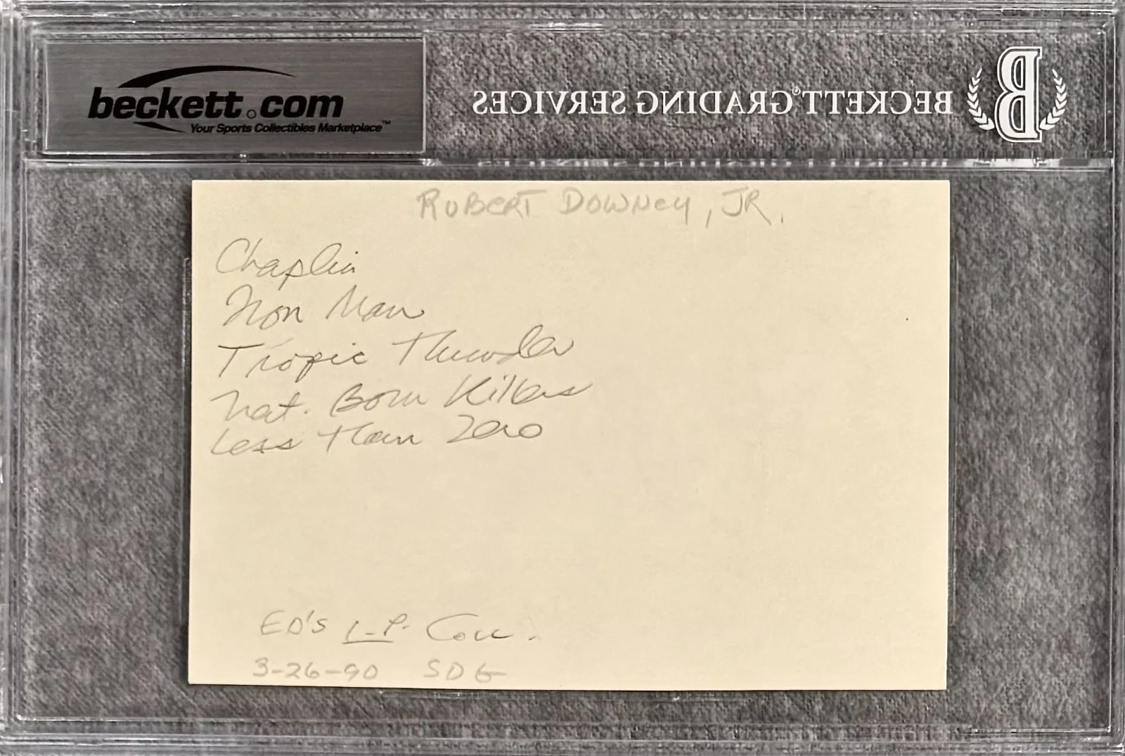 Robert Downey Jr — ROBERT DOWNEY JR. Signed Autograph 4x6 INDEX CARD OPPENHEIMER AVENGERS BECKETT, image 4