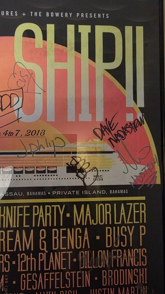 Holy Ship!! Original Multi-Autographed (Zedd, Dillon Francis) Concert Poster, изображение 3