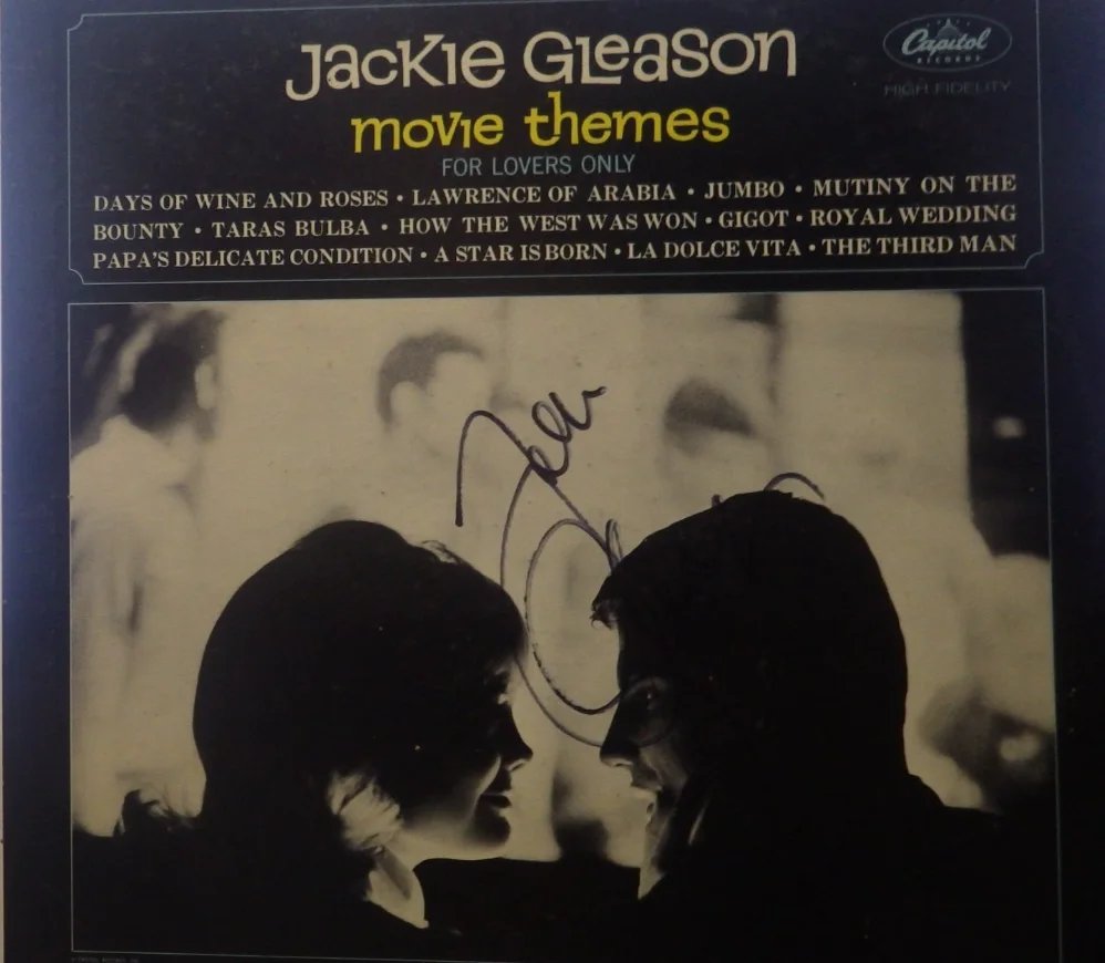 Jackie Gleason — Jackie Gleason "The Honeymooners" Signed Vinyl Movie Themes Record Album LP